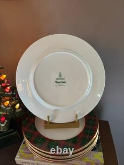 Vintage Royal Doulton English Porcelain Red Green Tartan Plate 10.5 Set Of 7