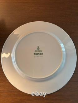 Vintage Royal Doulton English Porcelain Red Green Tartan Plate 10.5 Set Of 7
