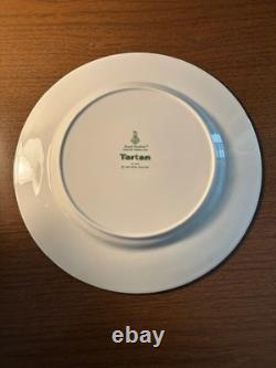 Vintage Royal Doulton English Porcelain Red Green Tartan Plate 10.5 Set Of 7