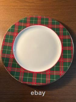 Vintage Royal Doulton English Porcelain Red Green Tartan Plate 10.5 Set Of 7