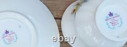 Vintage Royal Dover England Bone China Bird and Flower Tea Cups Set of 5