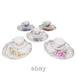 Vintage Royal Grafton 5 3 Piece Luncheon Sets Bone China AGB Floral Pre-Owned