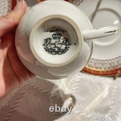 Vintage Royal Grafton Majestic Red Bone China Dinner Set 33Pc Service 6 Mint