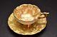 Vintage Royal Stafford England Gold Tapestry Cup And Saucer Set teacup