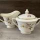 Vintage Royal Worcester Blossom Time Covered Sugar Creamer 3-PC Bone China MINT
