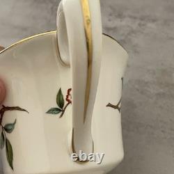 Vintage Royal Worcester Blossom Time Covered Sugar Creamer 3-PC Bone China MINT