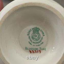 Vintage Royal Worcester Blossom Time Covered Sugar Creamer 3-PC Bone China MINT Vintage Royal Worcester Blossom Time Covered Sugar Creamer 3-PC Bone China MINT
