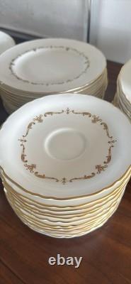 Vintage Royal Worcester Fine Bone China England Gold Chantilly Service for 12