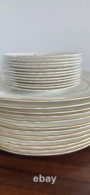 Vintage Royal Worcester Fine Bone China England Gold Chantilly Service for 12