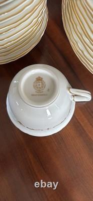 Vintage Royal Worcester Fine Bone China England Gold Chantilly Service for 12