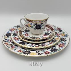 Vintage Royal Worcester Imari Flowers 5pc Place Setting Bone China England /cb