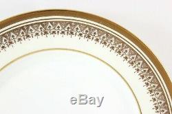 Vintage Set 6 Dinner Plates Aynsley China England Champagne 205 Gold Bone White