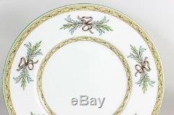 Vintage Set 6 Dinner Plates Minton Bone China England Beverley B1310 Aqua Green