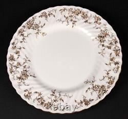Vintage Set/6 Minton England Ancestral GOLD 10 5/8 Bone China Dinner Plates