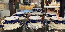 Vintage Set Of 6 Coalport Sandringham Cups And Saucers Painted China Dish Ware