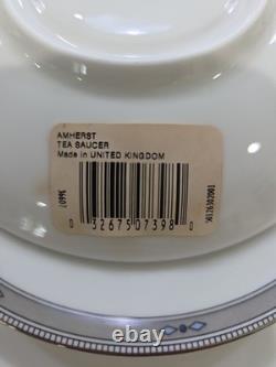 Vintage Set of 12 Build/Replace Wedgwood Amherst Platinum Bone China Never Used