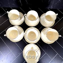 Vintage Set of 7 Minton Wimbledon Cups and Saucers Fine Bone China England