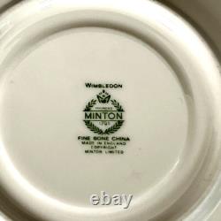 Vintage Set of 7 Minton Wimbledon Cups and Saucers Fine Bone China England