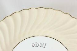 Vintage Set(s) 6 Dinner Plates Minton Bone China England S502 Gold Cream Swirled