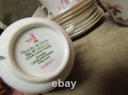 Vintage Spode Copeland China England Roberta Orange Smooth Cup/Saucer Lot 8 sets