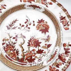 Vintage Spode England Indian Tree DINNER PLATES Rusty Red Brown Set of 6