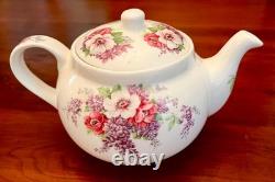 Vintage St. George bone china porcelain 10-piece strawberry tea set with tray