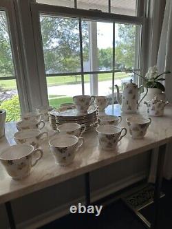 Vintage Stanley Bone China England GOLD ROSE Tea Set Rare