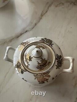 Vintage Stanley Bone China England GOLD ROSE Tea Set Rare