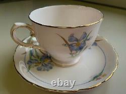 Vintage Tuscan Blue Iris Tea Set England Bone China 21 pcs 6 cups saucers bowl