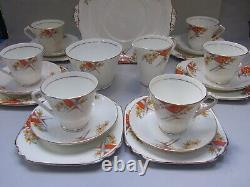 Vintage Victoria C & E Bone China England Tea Set 21 Pieces 1930's Collectables