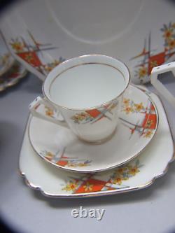 Vintage Victoria C & E Bone China England Tea Set 21 Pieces 1930's Collectables