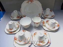 Vintage Victoria C & E Bone China England Tea Set 21 Pieces 1930's Collectables