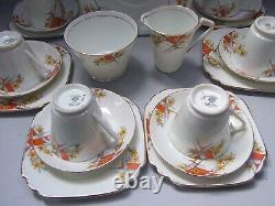 Vintage Victoria C & E Bone China England Tea Set 21 Pieces 1930's Collectables