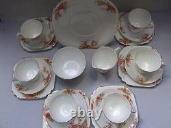 Vintage Victoria C & E Bone China England Tea Set 21 Pieces 1930's Collectables