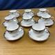 Vintage Wedgwood Chartley Bone China (8 Sets) Footed Cups & Saucers England