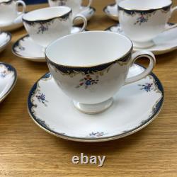 Vintage Wedgwood Chartley Bone China (8 Sets) Footed Cups & Saucers England