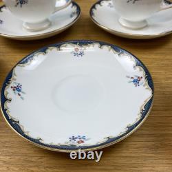 Vintage Wedgwood Chartley Bone China (8 Sets) Footed Cups & Saucers England