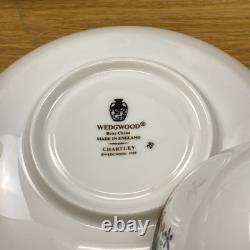 Vintage Wedgwood Chartley Bone China (8 Sets) Footed Cups & Saucers England