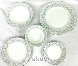 Vintage Wedgwood Dolphins 5 Piece Place Setting Bone China England Plate Bowl