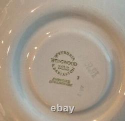 Vintage Wedgwood Embossed Queensware Blue and White Service for 8 + Serving Piec