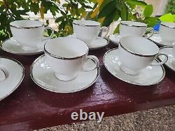 Vintage Wedgwood Sterling Bone China Footed Cup & Saucer Set (12 pair/sets)