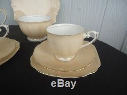 Vintage bell bone china england 21 piece tea set nude skin pink 6 cups & saucers