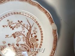 Vintage furnivals quail 1913 brown & white transfer ware 56 piece set