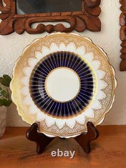 Vintage royal blue with gold Paragon China England Plates Set of 5