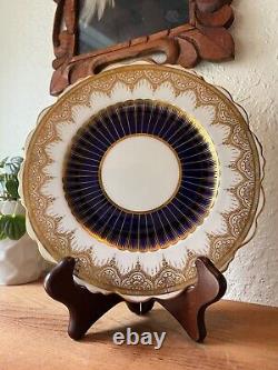 Vintage royal blue with gold Paragon China England Plates Set of 5
