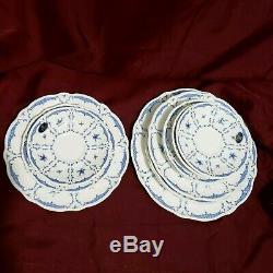 Vtg AYNSLEY Delphine Fine English Bone China Blue/white Set of 13 Plates England
