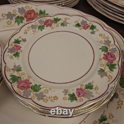 Vtg Grindley Creampetal England Rose Floral China Dinnerware Set 44 Pc