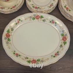 Vtg Grindley Creampetal England Rose Floral China Dinnerware Set 44 Pc