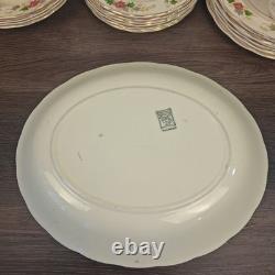 Vtg Grindley Creampetal England Rose Floral China Dinnerware Set 44 Pc