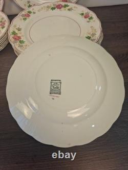 Vtg Grindley Creampetal England Rose Floral China Dinnerware Set 44 Pc